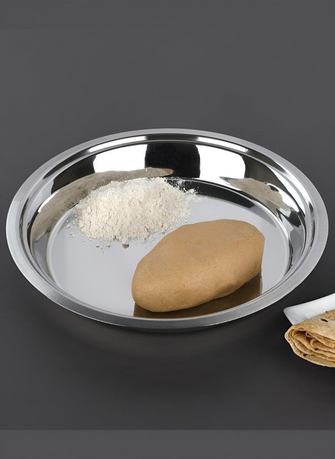 Nyra Kitchenware Silver Toned Stainless Steel Parat for Dough/Flour Kneading - Image 4